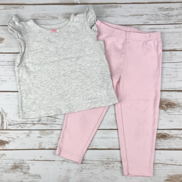 Carter's Other - 🌼Carter's Pink & Grey Baby Girl Outfit